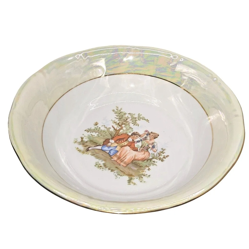 VTG CHODZIEZ Romance Iridescent Luster Scalloped Gold Rim‎ 9